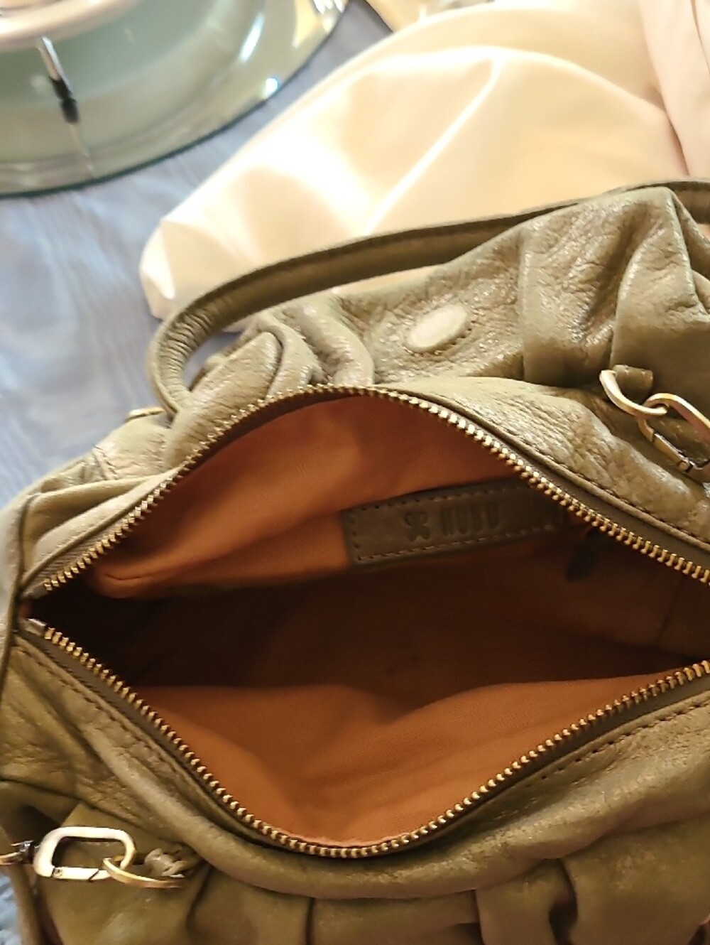 HOBO Olive Leather Slouch Hobo Bag - Picture 5 of 10
